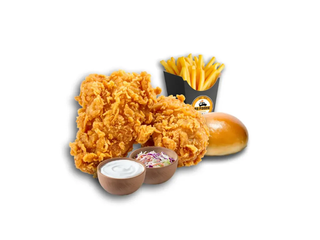 3 Pcs  Fresh Chicken Broasted Meal (Original)