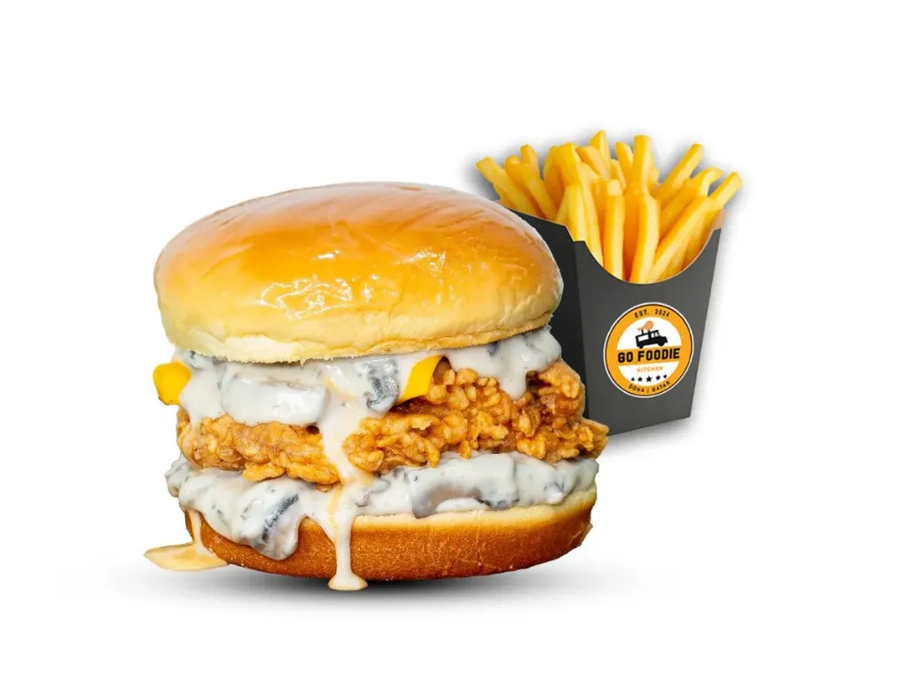 Mushroom Fresh Chicken Burger